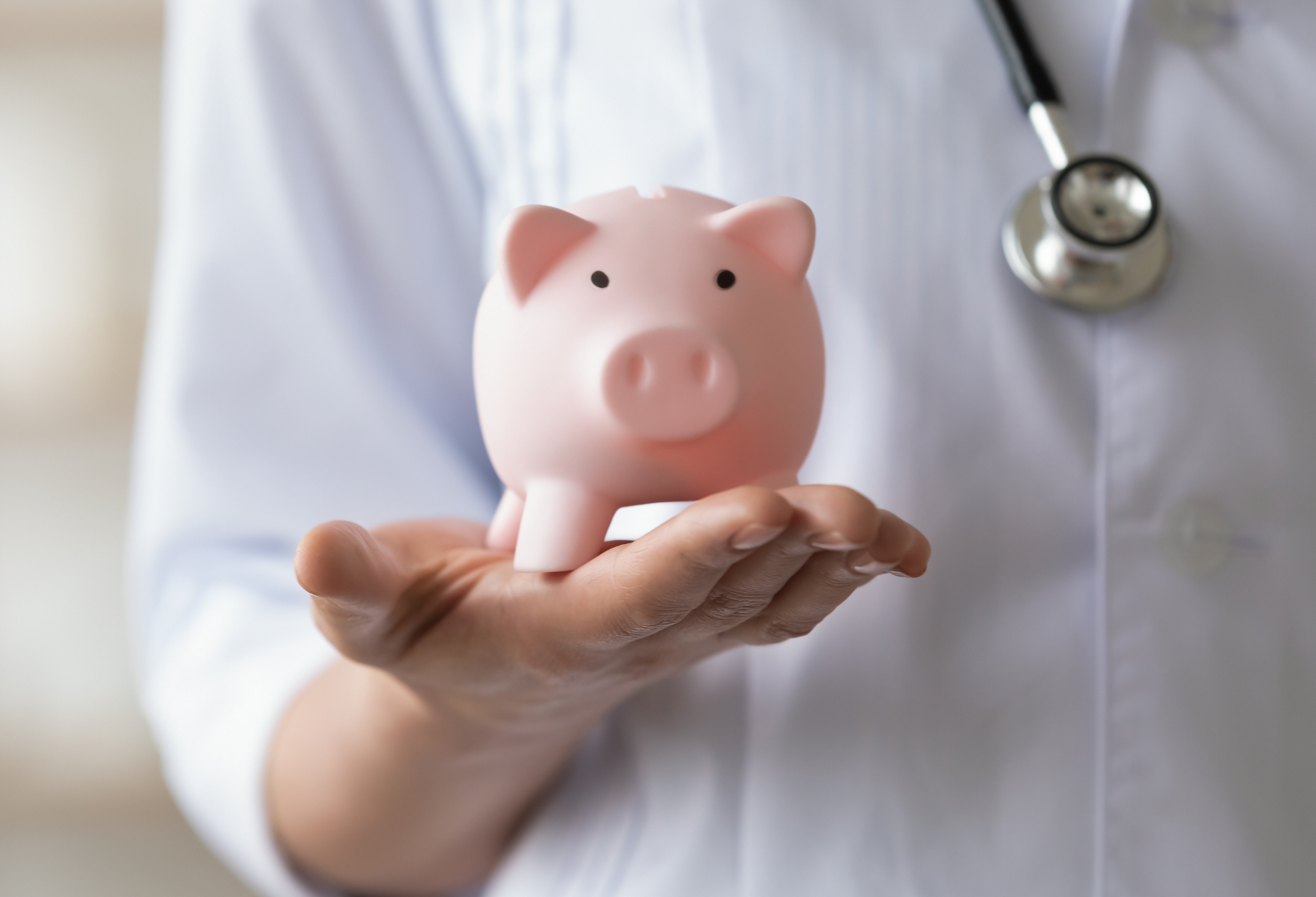 Financial Health Female female physician financial checkup
